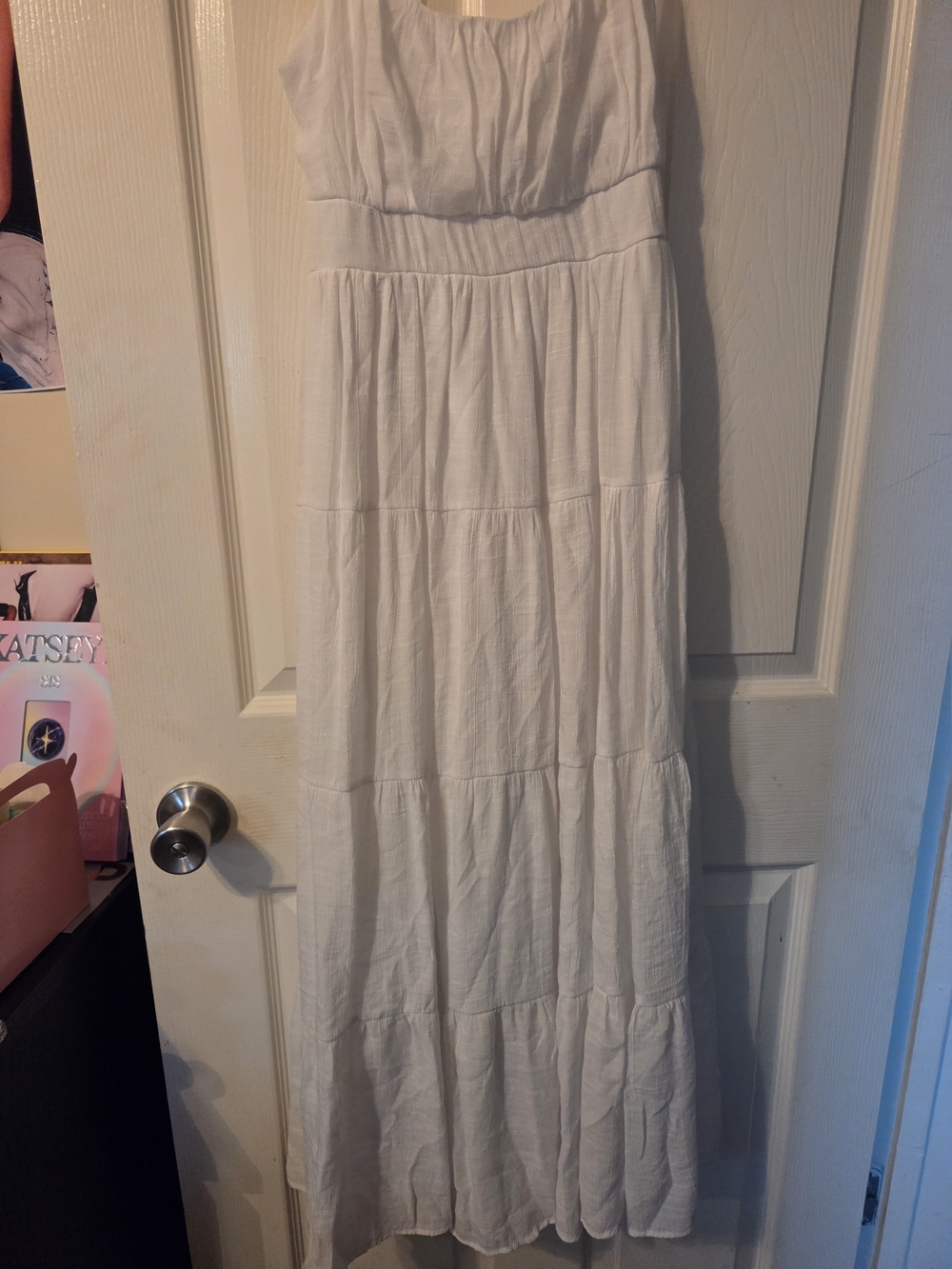 liberty White Tiered Maxi Dress